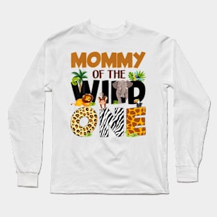 Mommy Of The Birthday Wild One Safari Mom And Dad Boy Family Long Sleeve T-Shirt